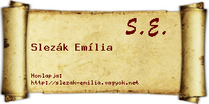 Slezák Emília névjegykártya